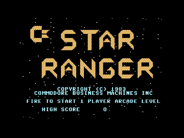 Star Ranger title screen for Commodore 64